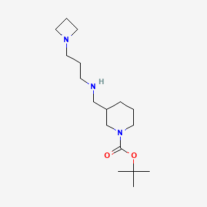 molecular formula C17H33N3O2 B2820914 叔丁基 3-({[3-(氮杂环丁烷-1-基)丙基]氨基甲基}哌啶-1-基)甲酸酯 CAS No. 1444614-42-9