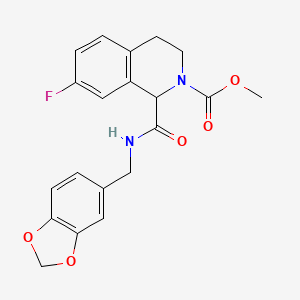 methyl 1-((benzo[d][1,3]dioxol-5-ylmethyl)carbamoyl)-7-fluoro-3,4-dihydroisoquinoline-2(1H)-carboxylate