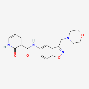 molecular formula C18H18N4O4 B2820925 N-[3-(Morpholin-4-ylmethyl)-1,2-benzoxazol-5-yl]-2-oxo-1H-pyridine-3-carboxamide CAS No. 2379952-07-3