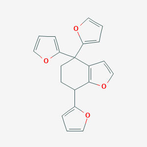 molecular formula C20H16O4 B282093 4,4,7-Tri(2-furyl)-4,5,6,7-tetrahydro-1-benzofuran 