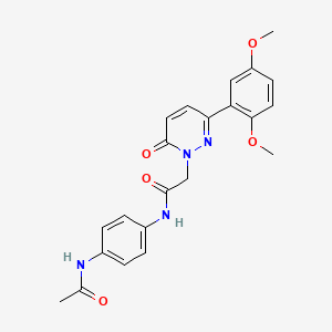 molecular formula C22H22N4O5 B2820931 N-(4-乙酰氨基苯基)-2-(3-(2,5-二甲氧基苯基)-6-氧代吡啶并[1(6H)]-基)乙酰胺 CAS No. 941991-97-5
