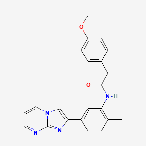 N-(5-(imidazo[1,2-a]pyrimidin-2-yl)-2-methylphenyl)-2-(4-methoxyphenyl)acetamide