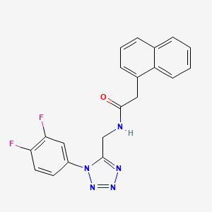 molecular formula C20H15F2N5O B2820937 N-((1-(3,4-二氟苯基)-1H-噻唑-5-基)甲基)-2-(萘-1-基)乙酰胺 CAS No. 941964-11-0