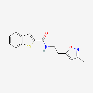 molecular formula C15H14N2O2S B2820940 N-(2-(3-methylisoxazol-5-yl)ethyl)benzo[b]thiophene-2-carboxamide CAS No. 1421521-85-8