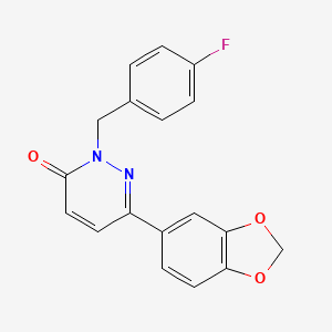 molecular formula C18H13FN2O3 B2820941 6-(1,3-Benzodioxol-5-yl)-2-[(4-fluorophenyl)methyl]pyridazin-3-one CAS No. 899946-75-9