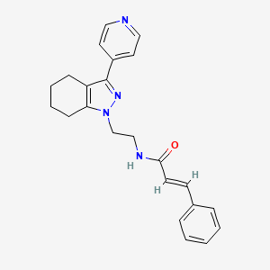 N-(2-(3-(pyridin-4-yl)-4,5,6,7-tetrahydro-1H-indazol-1-yl)ethyl)cinnamamide