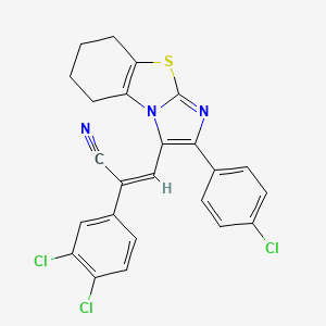 (Z)-3-[2-(4-chlorophenyl)-5,6,7,8-tetrahydroimidazo[2,1-b][1,3]benzothiazol-1-yl]-2-(3,4-dichlorophenyl)prop-2-enenitrile