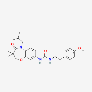 molecular formula C25H33N3O4 B2820945 1-(5-异丁基-3,3-二甲基-4-氧代-2,3,4,5-四氢苯并[b][1,4]噁唑-8-基)-3-(4-甲氧基苯乙基)脲 CAS No. 1171548-00-7