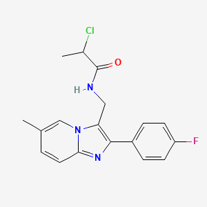 2-Chloro-N-[[2-(4-fluorophenyl)-6-methylimidazo[1,2-a]pyridin-3-yl]methyl]propanamide