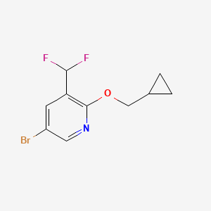 molecular formula C10H10BrF2NO B2820980 5-Bromo-2-(cyclopropylmethoxy)-3-(difluoromethyl)pyridine CAS No. 2248347-79-5