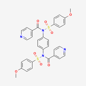 N-(4-methoxyphenyl)sulfonyl-N-[4-[(4-methoxyphenyl)sulfonyl-(pyridine-4-carbonyl)amino]phenyl]pyridine-4-carboxamide