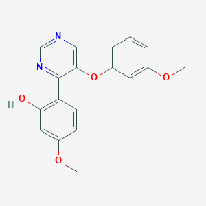 molecular formula C18H16N2O4 B2820989 5-甲氧基-2-[5-(3-甲氧基苯氧基)嘧啶-4-基]酚 CAS No. 877798-25-9