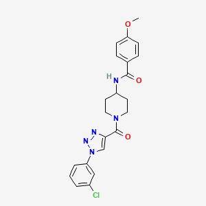molecular formula C22H22ClN5O3 B2820992 N-(1-(1-(3-chlorophenyl)-1H-1,2,3-triazole-4-carbonyl)piperidin-4-yl)-4-methoxybenzamide CAS No. 1251573-56-4