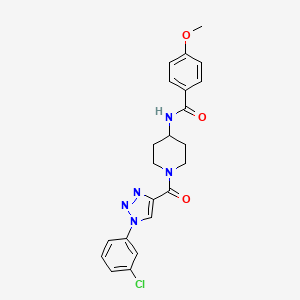 molecular formula C22H22ClN5O3 B2820992 N-(1-(1-(3-氯苯基)-1H-1,2,3-三唑-4-羰基)哌啶-4-基)-4-甲氧基苯甲酰胺 CAS No. 1251573-56-4