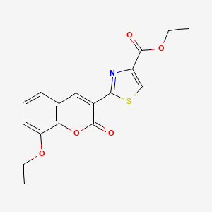 molecular formula C17H15NO5S B2821001 乙酸乙酯 2-(8-乙氧基-2-氧代-香豆素-3-基)-1,3-噻唑-4-羧酸酯 CAS No. 637751-71-4
