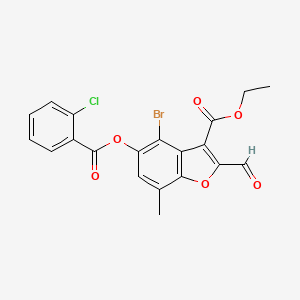 Ethyl 4-bromo-5-((2-chlorobenzoyl)oxy)-2-formyl-7-methylbenzofuran-3-carboxylate