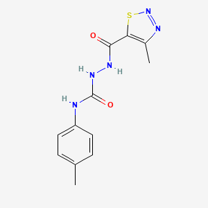 molecular formula C12H13N5O2S B2821005 N-(4-methylphenyl)-2-[(4-methyl-1,2,3-thiadiazol-5-yl)carbonyl]-1-hydrazinecarboxamide CAS No. 477890-47-4