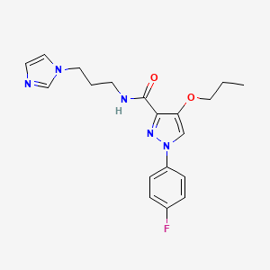 N-(3-(1H-imidazol-1-yl)propyl)-1-(4-fluorophenyl)-4-propoxy-1H-pyrazole-3-carboxamide