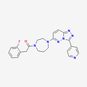 molecular formula C23H22FN7O B2821012 2-(2-Fluorophenyl)-1-[4-(3-pyridin-4-yl-[1,2,4]triazolo[4,3-b]pyridazin-6-yl)-1,4-diazepan-1-yl]ethanone CAS No. 2380180-37-8