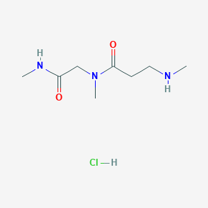 molecular formula C8H18ClN3O2 B2821013 N-Methyl-3-(methylamino)-N-[2-(methylamino)-2-oxoethyl]propanamide;hydrochloride CAS No. 2580204-17-5