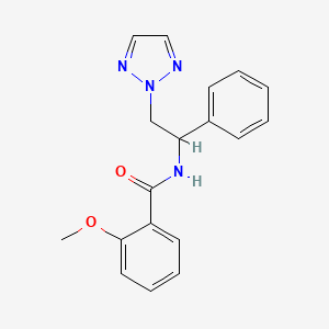 molecular formula C18H18N4O2 B2821017 2-甲氧基-N-(1-苯基-2-(2H-1,2,3-噻唑-2-基)乙基)苯甲酰胺 CAS No. 2034547-45-8