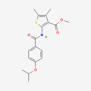 molecular formula C18H21NO4S B2821020 Methyl 2-(4-isopropoxybenzamido)-4,5-dimethylthiophene-3-carboxylate CAS No. 896616-10-7