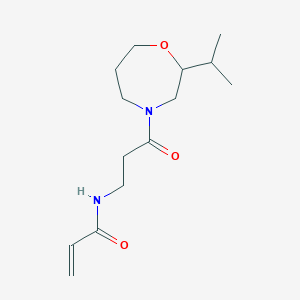 molecular formula C14H24N2O3 B2821025 N-[3-Oxo-3-(2-propan-2-yl-1,4-oxazepan-4-yl)propyl]prop-2-enamide CAS No. 2201463-49-0