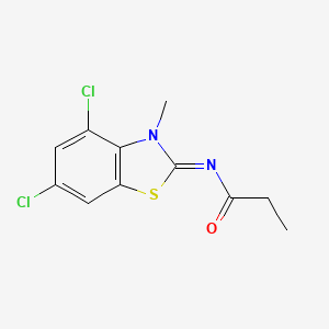 N-(4,6-dichloro-3-methyl-1,3-benzothiazol-2-ylidene)propanamide