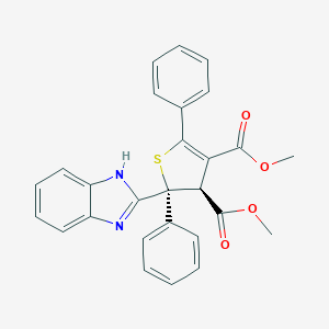 molecular formula C27H22N2O4S B282103 dimethyl 2-(1H-benzimidazol-2-yl)-2,5-diphenyl-2,3-dihydro-3,4-thiophenedicarboxylate 