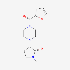 molecular formula C14H19N3O3 B2821032 3-[4-(Furan-2-carbonyl)piperazin-1-yl]-1-methylpyrrolidin-2-one CAS No. 2097866-14-1