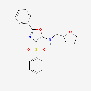 molecular formula C21H22N2O4S B2821034 4-(4-methylbenzenesulfonyl)-N-[(oxolan-2-yl)methyl]-2-phenyl-1,3-oxazol-5-amine CAS No. 377765-99-6