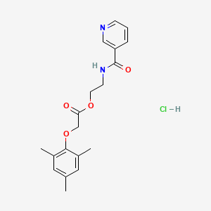 molecular formula C19H23ClN2O4 B2821037 2-[(3-Pyridinylcarbonyl)amino]ethyl (mesityloxy)acetate hydrochloride CAS No. 474262-41-4