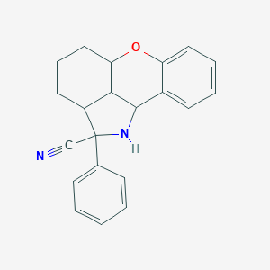 molecular formula C21H20N2O B282104 14-Phenyl-8-oxa-15-azatetracyclo[7.6.1.02,7.013,16]hexadeca-2,4,6-triene-14-carbonitrile 
