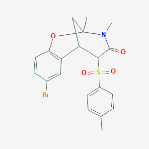 molecular formula C20H20BrNO4S B2821040 8-bromo-2,3-dimethyl-5-tosyl-5,6-dihydro-2H-2,6-methanobenzo[g][1,3]oxazocin-4(3H)-one CAS No. 1052608-77-1