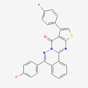 molecular formula C25H13F2N3OS B2821043 5,9-bis(4-fluorophenyl)-8H-thieno[2',3':4,5]pyrimido[2,1-a]phthalazin-8-one CAS No. 750604-00-3