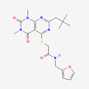 2-[7-(2,2-dimethylpropyl)-1,3-dimethyl-2,4-dioxopyrimido[4,5-d]pyrimidin-5-yl]sulfanyl-N-(furan-2-ylmethyl)acetamide