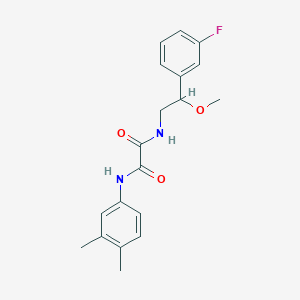 molecular formula C19H21FN2O3 B2821052 N1-(3,4-dimethylphenyl)-N2-(2-(3-fluorophenyl)-2-methoxyethyl)oxalamide CAS No. 1797183-45-9