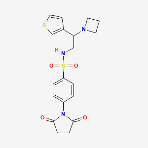 molecular formula C19H21N3O4S2 B2821055 N-(2-(azetidin-1-yl)-2-(thiophen-3-yl)ethyl)-4-(2,5-dioxopyrrolidin-1-yl)benzenesulfonamide CAS No. 2034573-84-5