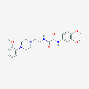 molecular formula C23H28N4O5 B2821057 N1-(2,3-dihydrobenzo[b][1,4]dioxin-6-yl)-N2-(2-(4-(2-methoxyphenyl)piperazin-1-yl)ethyl)oxalamide CAS No. 1049575-45-2
