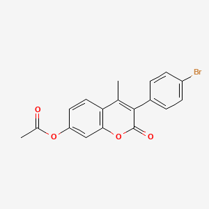 molecular formula C18H13BrO4 B2821059 3-(4-溴苯基)-4-甲基-2-氧代-2H-香豆素-7-基乙酸酯 CAS No. 859789-71-2