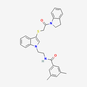 molecular formula C29H29N3O2S B2821065 N-(2-(3-(2-(2,3-二氢吲哚-1-基)-2-氧代乙基)硫代吲哚-1-基)乙基)-3,5-二甲基苯甲酰胺 CAS No. 532974-27-9