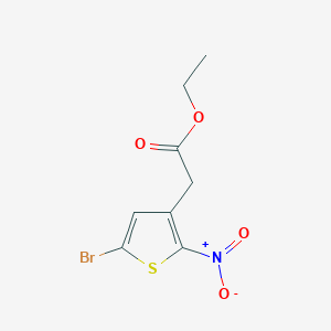molecular formula C8H8BrNO4S B2821066 Ethyl 2-(5-bromo-2-nitrothiophen-3-yl)acetate CAS No. 1956310-57-8