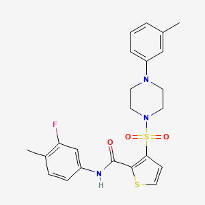 N-(3-fluoro-4-methylphenyl)-3-{[4-(3-methylphenyl)piperazin-1-yl]sulfonyl}thiophene-2-carboxamide