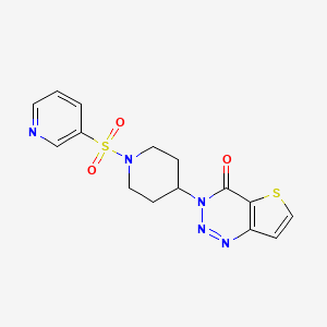 molecular formula C15H15N5O3S2 B2821070 3-(1-(pyridin-3-ylsulfonyl)piperidin-4-yl)thieno[3,2-d][1,2,3]triazin-4(3H)-one CAS No. 2034419-50-4