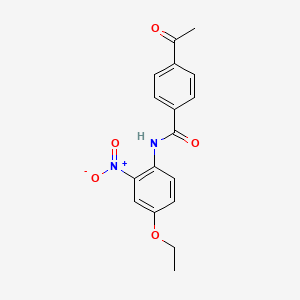 molecular formula C17H16N2O5 B2821072 4-乙氧基-2-硝基苯基-N-(4-乙基-2-氧代苯基)苯甲酰胺 CAS No. 300818-63-7