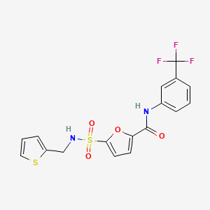 molecular formula C17H13F3N2O4S2 B2821074 5-(N-(thiophen-2-ylmethyl)sulfamoyl)-N-(3-(trifluoromethyl)phenyl)furan-2-carboxamide CAS No. 1170217-98-7