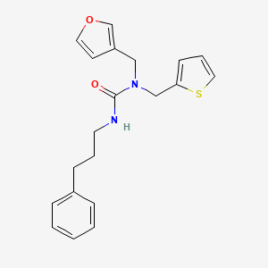 molecular formula C20H22N2O2S B2821077 1-(Furan-3-ylmethyl)-3-(3-phenylpropyl)-1-(thiophen-2-ylmethyl)urea CAS No. 1421455-91-5