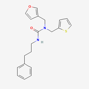 molecular formula C20H22N2O2S B2821077 1-(呋喃-3-基甲基)-3-(3-苯基丙基)-1-(噻吩-2-基甲基)脲 CAS No. 1421455-91-5