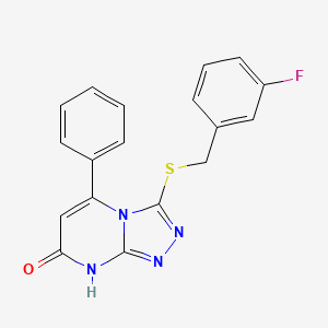 3-((3-fluorobenzyl)thio)-5-phenyl-[1,2,4]triazolo[4,3-a]pyrimidin-7(8H)-one