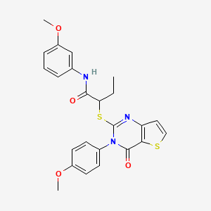 N-(3-methoxyphenyl)-2-((3-(4-methoxyphenyl)-4-oxo-3,4-dihydrothieno[3,2-d]pyrimidin-2-yl)thio)butanamide